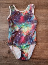 Girls Leotard Gymnastics Dance Space Stars Shimmer Size 6a EUC Ships 0