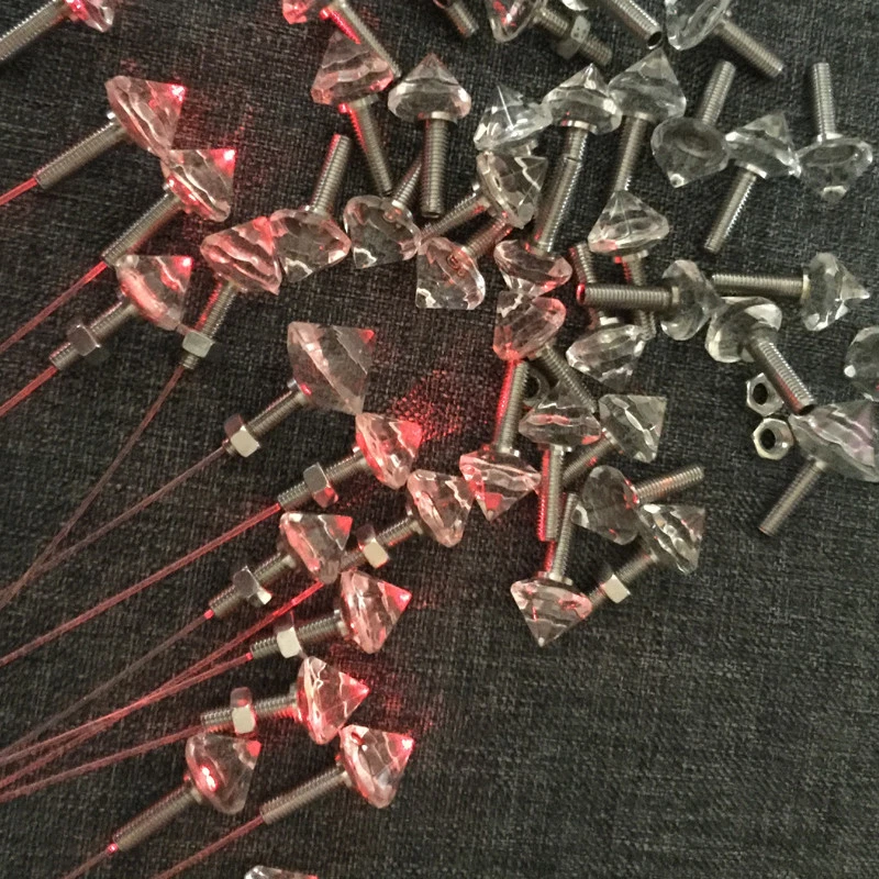 Pick 5-100pcs Diamond Crystal Beads 4 PMMA Fiber Optic End Grow Light Decoration - Image 2 of 4