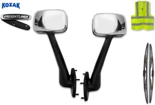 Chrome Hood Mirrors Set Right & Left Freightliner Cascadia 2008-2016