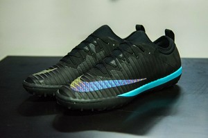 Nike MercurialX Finale II SE TF - Black/Black/Gamma Blue -Mens Boots - Turf  Trainer - 897742-004