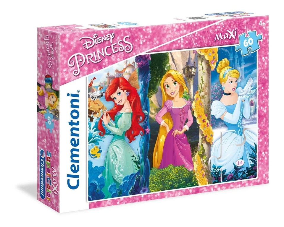 PUZZLE PRINCIPESSE Disney ARIEL RAPUNZEL CENERENTOLA CLEMENTONI 26416 maclama - Immagine 2 di 4