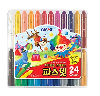 Amos Pasnet Premium Non-toxic Silky Crayon Oil Pastel 24 Colors 