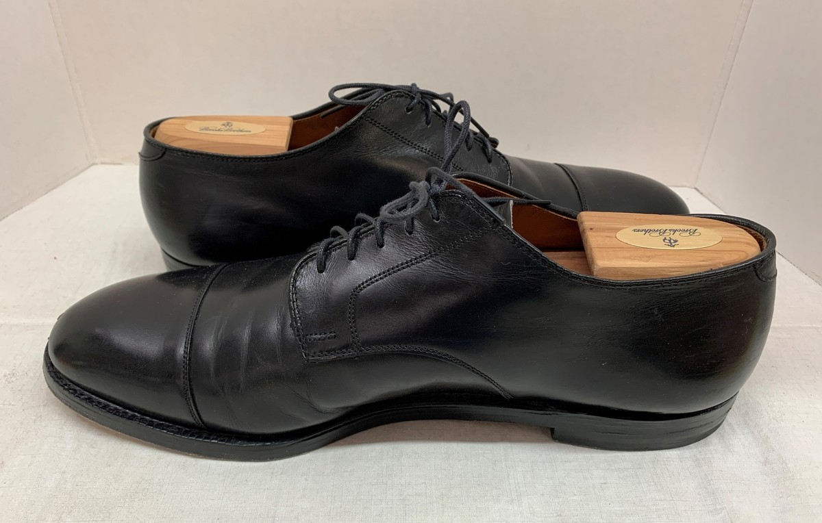 Brooks Brothers Black Leather Cap Toe Oxford Dress Shoes Mens 9 Made in USA Vintage -brooks Brothers- Medallion Captoe Oxford Shoes  main image 4