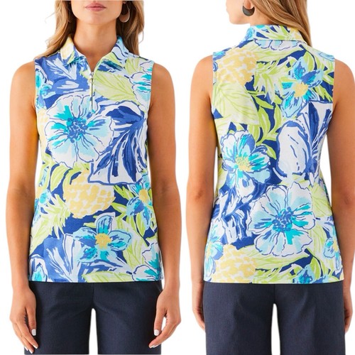 Neu bunt Blumendruck Rafaella weich ärmellos Reißverschluss Mode Tank Top XS