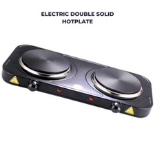 Maya Range Double Electric Hot Plate Portable Table Top Cooker Hob 2000W (Black)