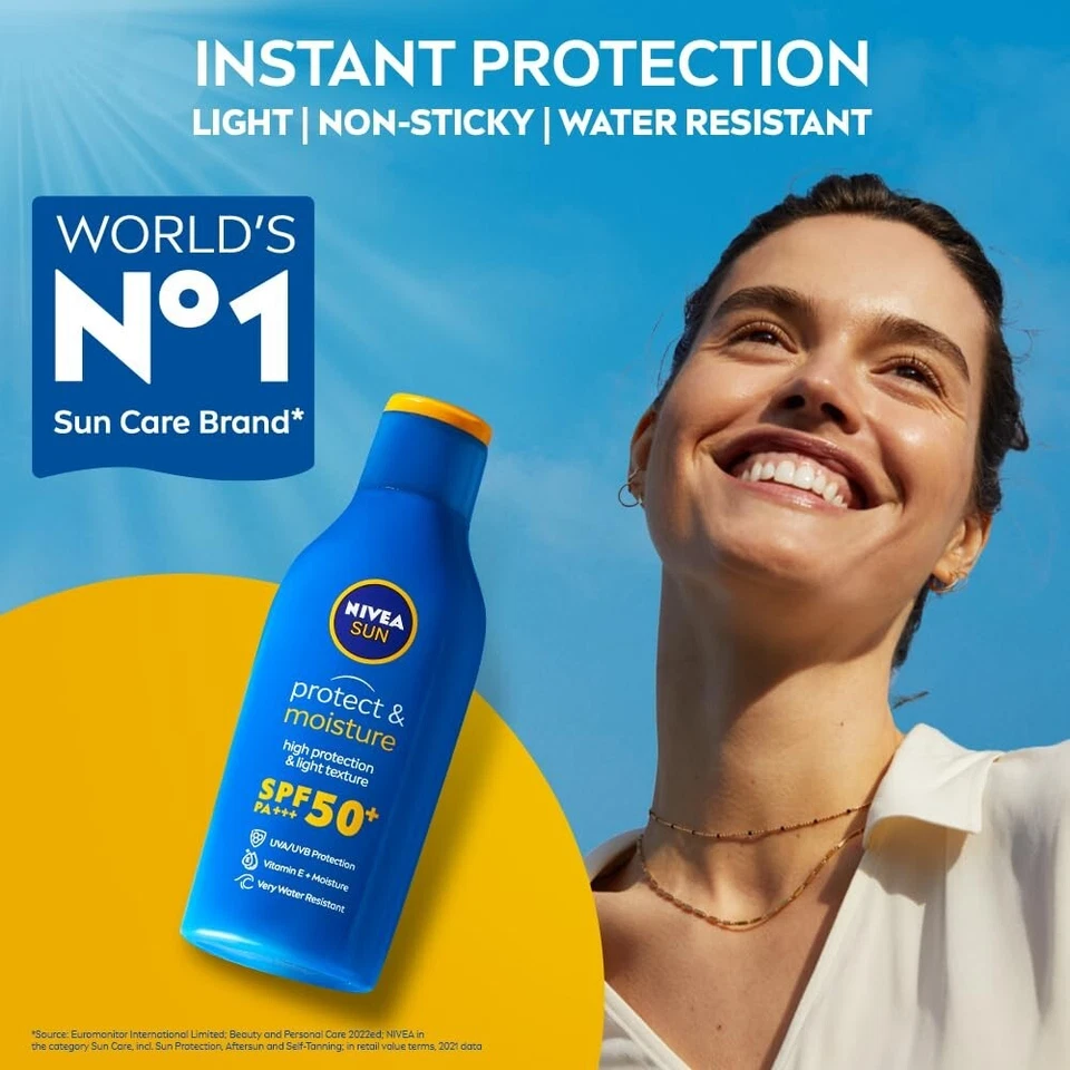 NIVEA Loción Protectora Solar, Protección Solar e Hidratación (FPS 50), 75 ml Para Hombre y Mujer Foto 3 de 4