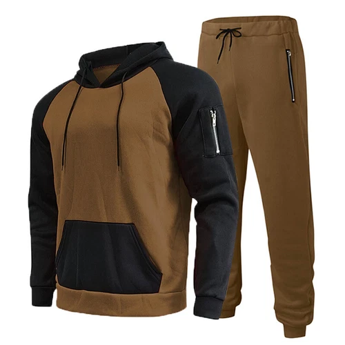Felpe uomo 2 pezzi felpa con cappuccio set tuta pantaloni casual jogging tute sportive - Foto 15 di 21