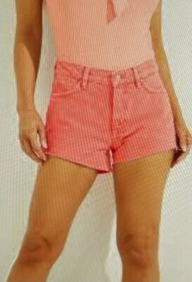 Guess Womens Pink Denim Shorts Size 25 Frayed Hem Unique Dye Wash