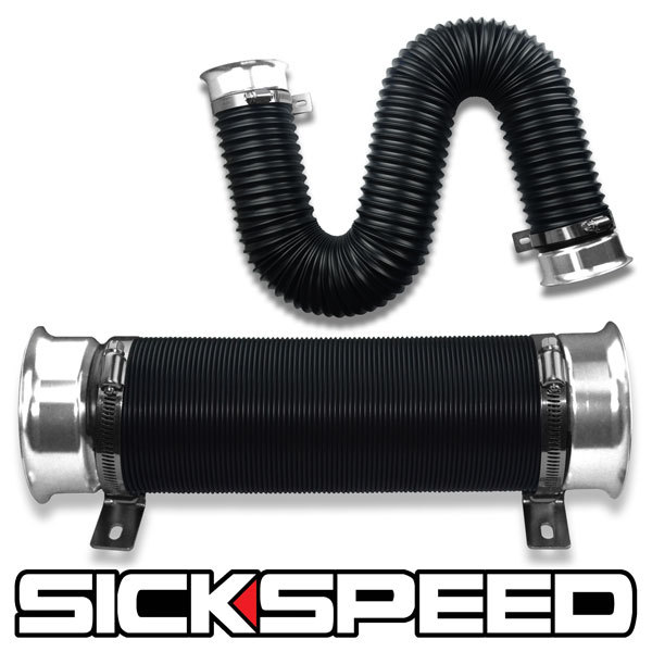 3" CHROME FLEXIBLE COLD AIR INTAKE DUCT PIPE ENGINE RAM AIR HOSE/TUBE