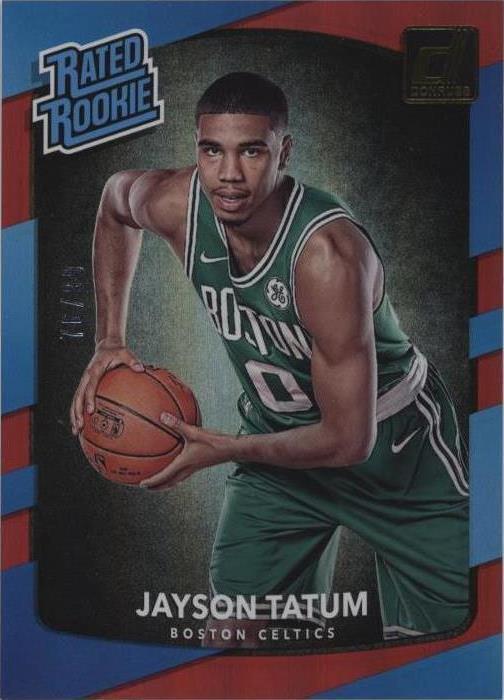 2017 18 Panini Donruss Rated Rookies Jayson Tatum 198 Holo Red Laser 2017-18-panini-donruss-rated-rookies-jayson-tatum-198-holo-red-laser