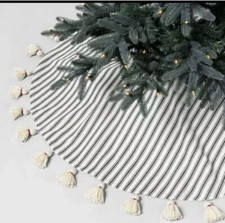NWT Hearth and Hand with Magnolia 52" Round Tree Skirt - Cream Green Stripe