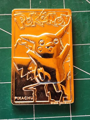 Vintage Pokemon 23k Gold Plated PIKACHU Card 1999 Nintendo Burger