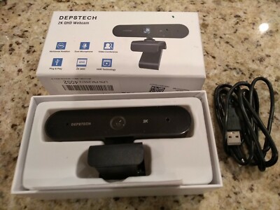 Webcam with Microphone, DEPSTECH 2K QHD USB Web Camera Plug & Play