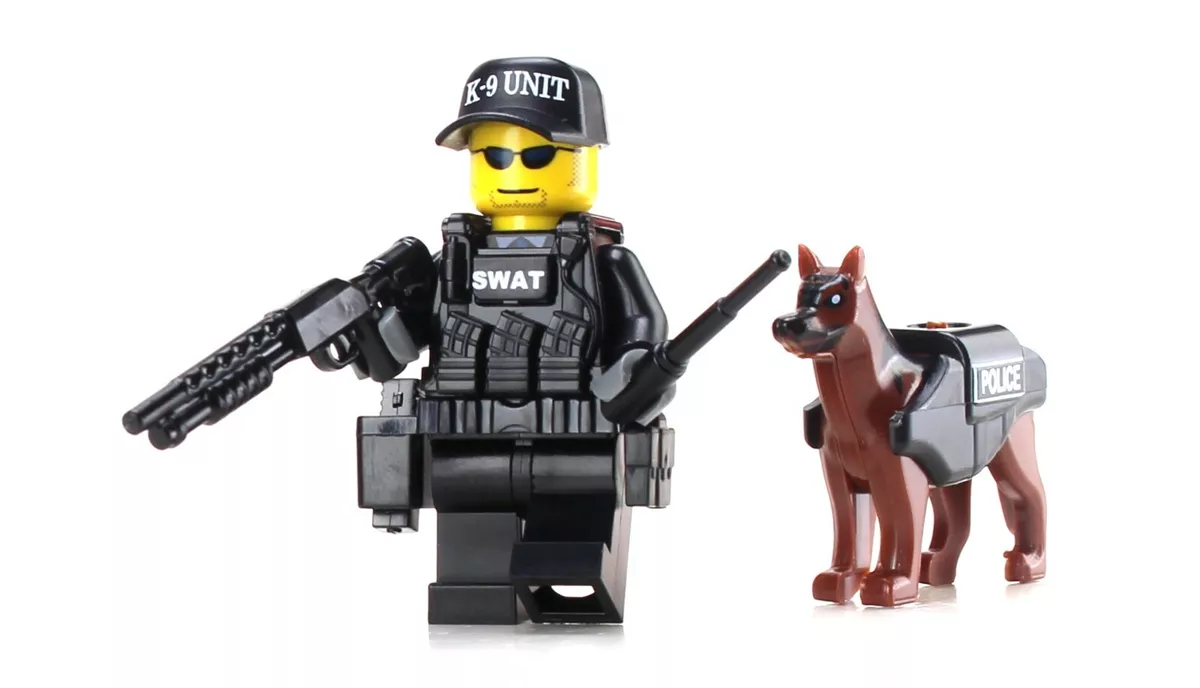 Custom SWAT Team Police Officer Tactical Unit made w/ real LEGO® Minifigure