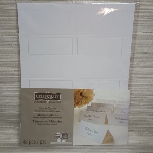 Print Your Own DIY Place Cards White Pearl Wedding Party Buffet - Picture 6 of 8