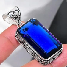Tanzanite gemstone handmade 925 sterling silver jewelry  pendant
