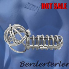 304 Stainless Steel Metal Long Male Chastity Device Belt Cage Ring A070