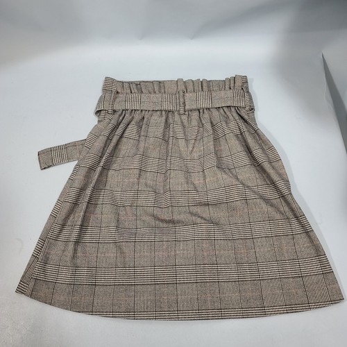 Zara Basic Button Front Glen Plaid Prince of Wales Check 18" Skirt Women's Small - Picture 2 of 8
