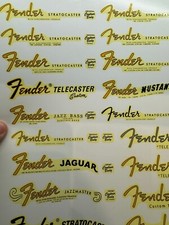 Full set  Retro Waterslide Headstock Decals For FENDER STRAT TELE Guitar Bass