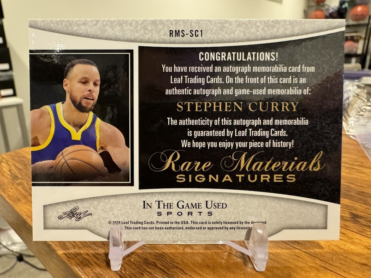 Steph Curry 2024 Leaf In The Game Used Rare Materials