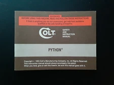COLT PYTHON MANUAL FACTORY ORIGINAL 1993 REV SEP 94 - ******NEW******