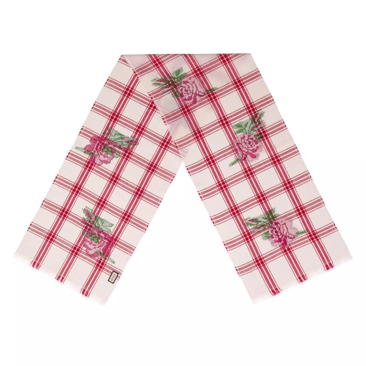 Foulard silencieux imprimé rose Gucci unisexe laine blanche décollée 481896 9274 neuf