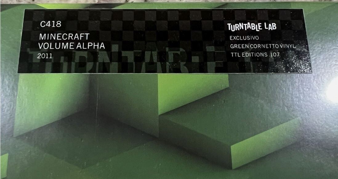 C418 Minecraft Volume Alpha Green Cornetto Vinyl LP Turntable Lab