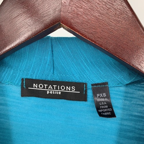 NOTATIONS Womens Cardigan w attached Crochet Tank Top Size PXS Petite Blue NWT - Picture 6 of 9
