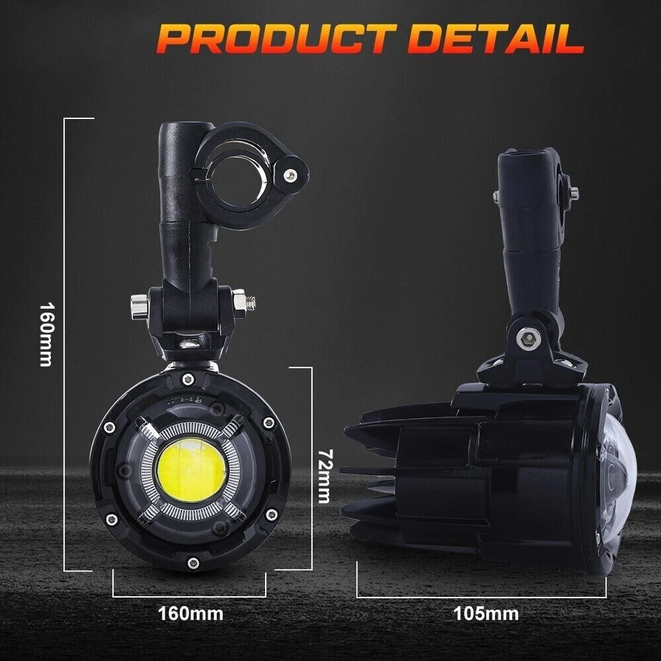 Fits For Suzuki V-Strom DL 650 850 1050 LED Auxiliary Fog Light Driving Lamps - Image 4 of 4