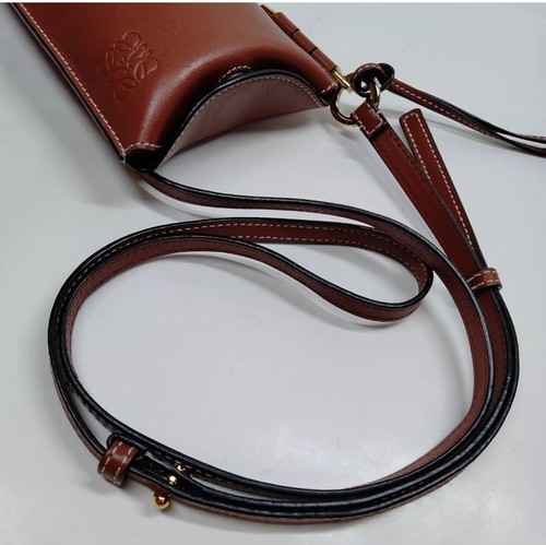 LOEWE Shoulder Bag Brown Leather Gate Pocket - Picture 4 of 9