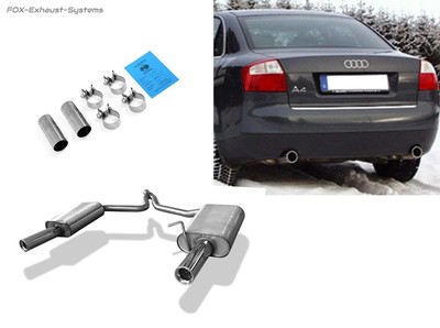  Duplex Sportauspuff Audi A4 B6 Typ 8E Limousine/Avant 1.6l u. 2.0l 1x76mm