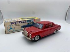 Yonezawa Japan Vintage Tin Toy Mercedes Benz Sedan Car Model Car Showa Retro red