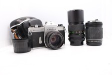 Honeywell Pentax Spotmatic F 35mm Film Camera w/ 3 Lenses Case Untested