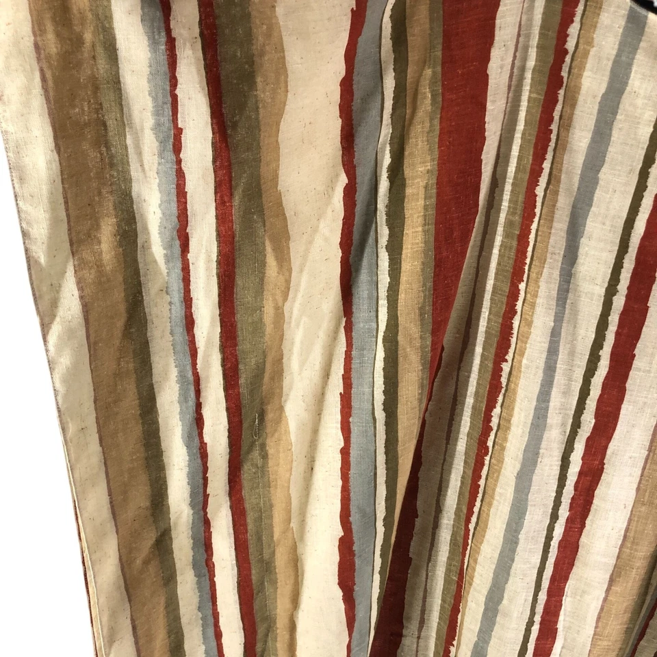 Vestido Intime Ruth Norman Caftán Mumu Vintage Rayas Tonos Tierra Beige Rojo OS Foto 2 de 4