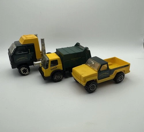 Vintage Tonka Trashman Disposal Lot Garbage Truck Trailer Pickup 227