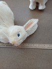2 White Bristle brush  Easter bunny Rabbits Sitting Spring Decor•Sisal Straw — photo 6