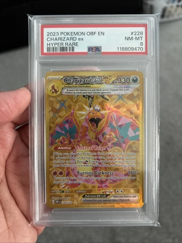 2023 Pokémon OBF en Charizard EX Hyper Rare 228/197 PSA 8