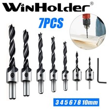 8Pc 5 Flute Countersink Drill Bit Set 3 4 5 6 7 8 10mm HSS Wood Holes Tool