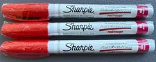 3x Sharpie Oil-Based Paint Marker Pen, Extra Fine Point, Red Ink, 35527