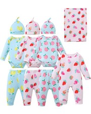 Newborn Baby Girl Boy Clothes Fall Winter Essentials 11-Piece Layette Set wit...
