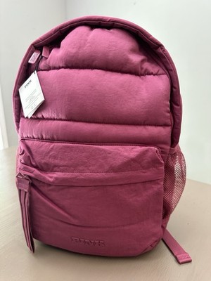 Victoria's Secret PINK Quilted Puffer Backpack Bag Dark Pink Magenta Logo NWT