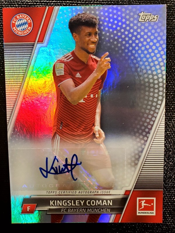 Kingsley Coman AUTO 2021-22 Topps Bundesliga BCA-KC Foil Bayern Munich