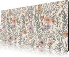 Floral Desk Mat Cute Wildflowers Large Mouse Pad Extended Plant Gaming Mousepad
