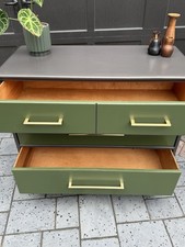 Green/Gray 3-Drawer Dresser Chest of Drawers with Drawer Pull Handles