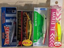 Unused Minnow Lure Set 4pcs Zepper 80S, Sasuke SS95, Rumble Beat 80