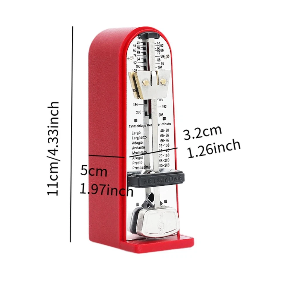 机械节拍器金属耐用大声声音精确红色 — 第 2/4 张图片