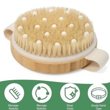 Premium Natural Bristle Wooden Bath Shower Body Back Dry Skin Brush Scrubber