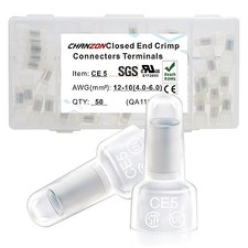 Pure Copper Closed End Crimp Connector CE5 for 12-10 AWG Gauge 3. 12-10AWG