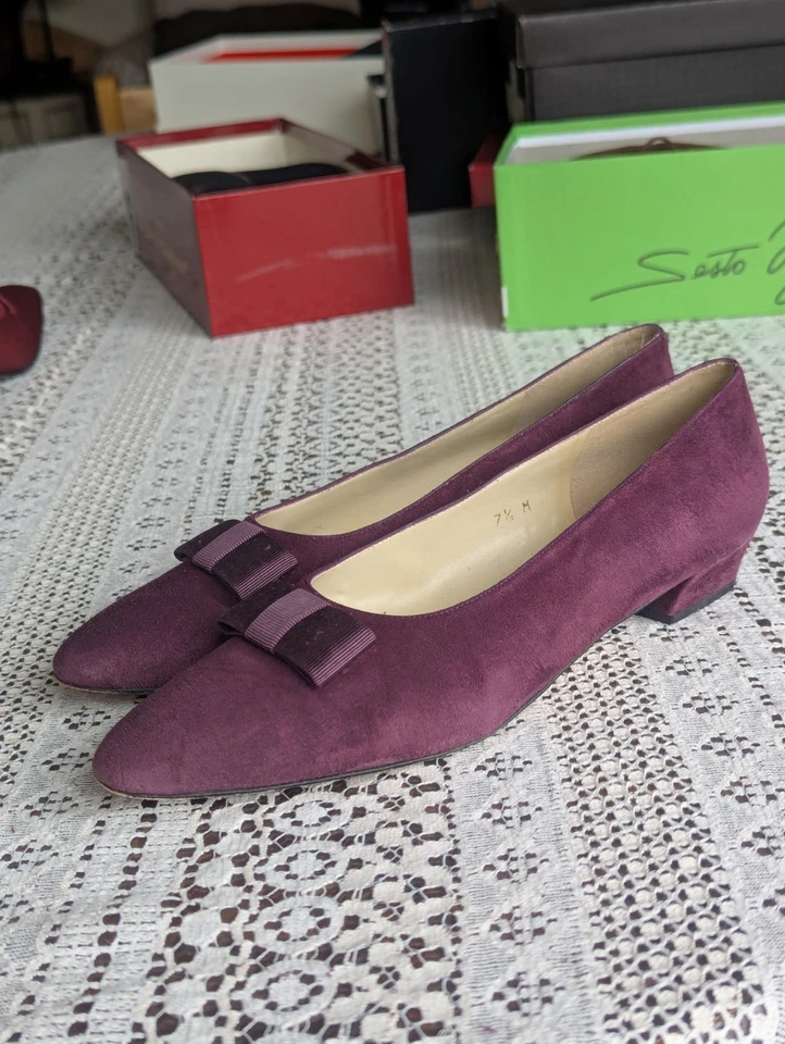 Zapatos de salón vintage de gamuza Liz Claiborne Mulberry (talla 7,5 M) púrpura Foto 4 de 4