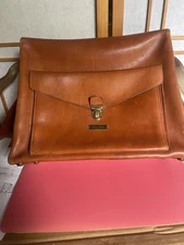Vintage Brooks Brothers Leather Messenger Bag Made In Canada